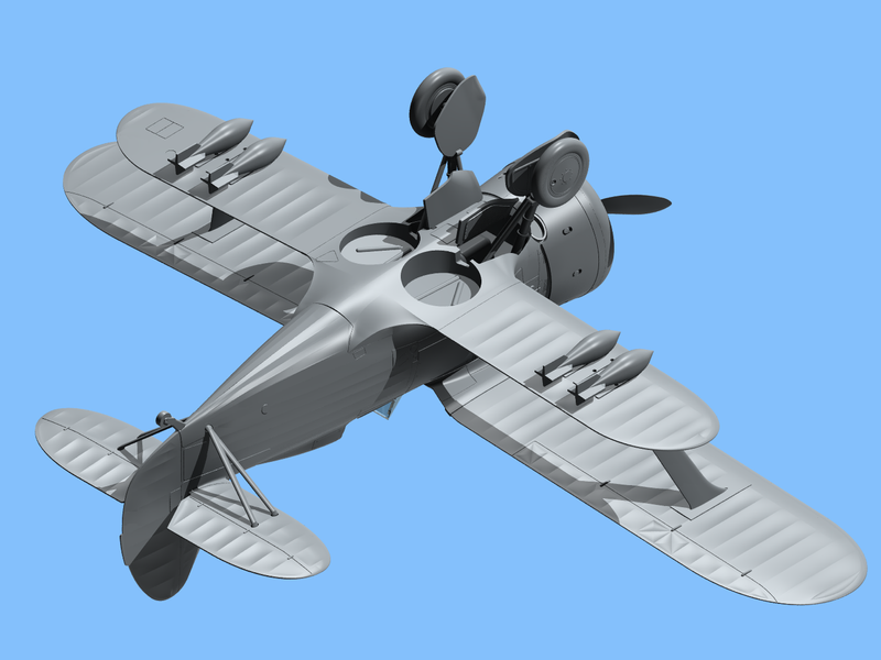 Збірна модель ICM 1/48 I-153 "Чайка", радянський винищювач-біплан 2 Світової війни (48095) ICM48095 фото