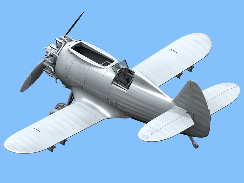 Збірна модель ICM 1/48 I-153 "Чайка", радянський винищювач-біплан 2 Світової війни (48095) ICM48095 фото