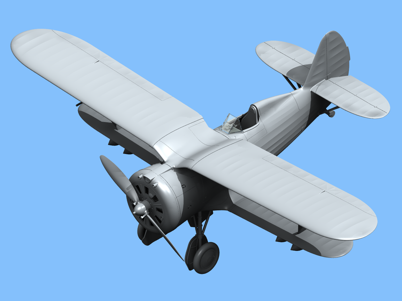 Збірна модель ICM 1/48 I-153 "Чайка", радянський винищювач-біплан 2 Світової війни (48095) ICM48095 фото
