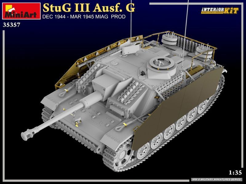 Німецька протитанкова САУ 1/35 StuG III Ausf. G Miag Prod грудень 1944 - березень 1945 MiniArt 35357 MA35357 фото