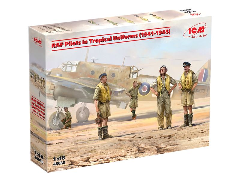 Збірна модель ICM 1/48 Пілоти RAF 2СВ у тропічній уніформі (48080) ICM48080 фото