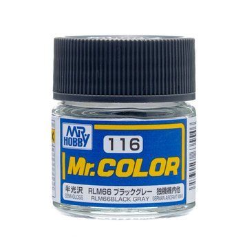Акрилова фарба Mr.Color Чорно-сірий (RLM66 Black Gray) Mr.Hobby C116 C116 фото
