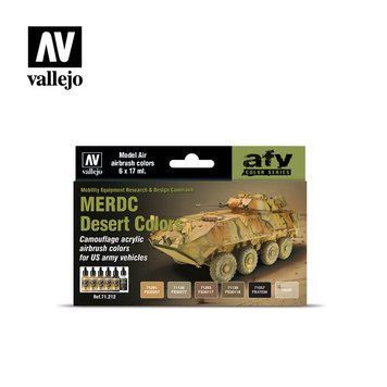 Набор акриловых красок для аэрографа Model Air MERDC Пустынные Оттенки (MERDC Desert Colors) 6 шт VAL 71212 VAL 71212 фото