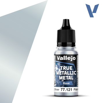 Акриловая краска Стерлинговое серебро Базовый (Sterling Silver Base) Vallejo True Metallic Metal VAL 77121 VAL 77121 фото
