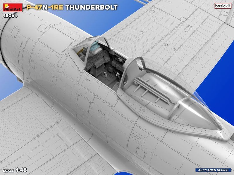 Американский истребитель 1/48 P-47N-1RE Thunderbolt Базовый комплект MiniArt 48064 , сборная модель Миниарт MA48064 фото