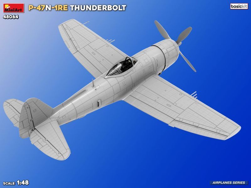 Американский истребитель 1/48 P-47N-1RE Thunderbolt Базовый комплект MiniArt 48064 , сборная модель Миниарт MA48064 фото