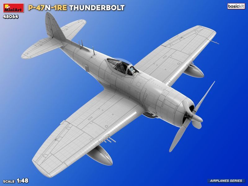 Американский истребитель 1/48 P-47N-1RE Thunderbolt Базовый комплект MiniArt 48064 , сборная модель Миниарт MA48064 фото