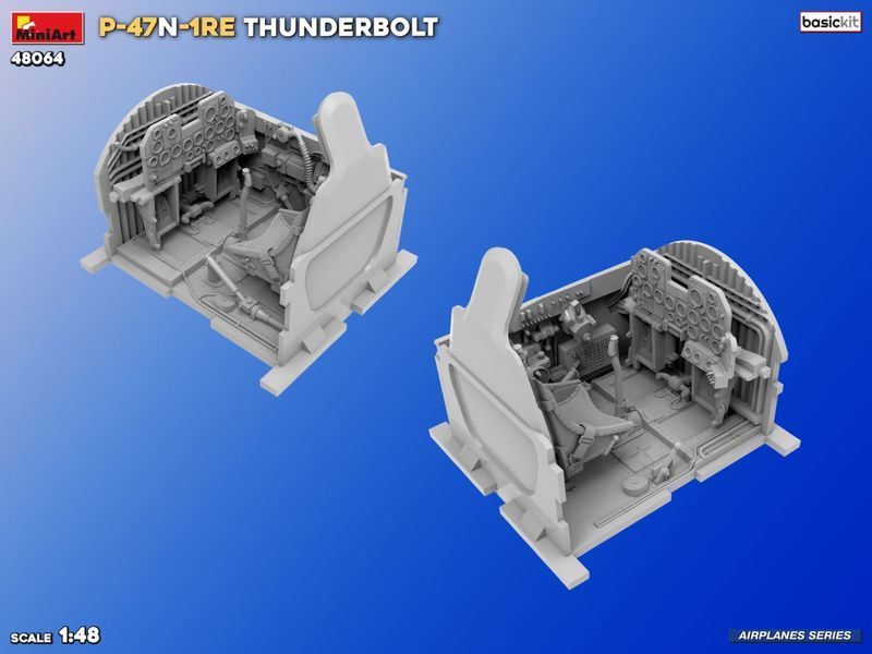 Американский истребитель 1/48 P-47N-1RE Thunderbolt Базовый комплект MiniArt 48064 , сборная модель Миниарт MA48064 фото