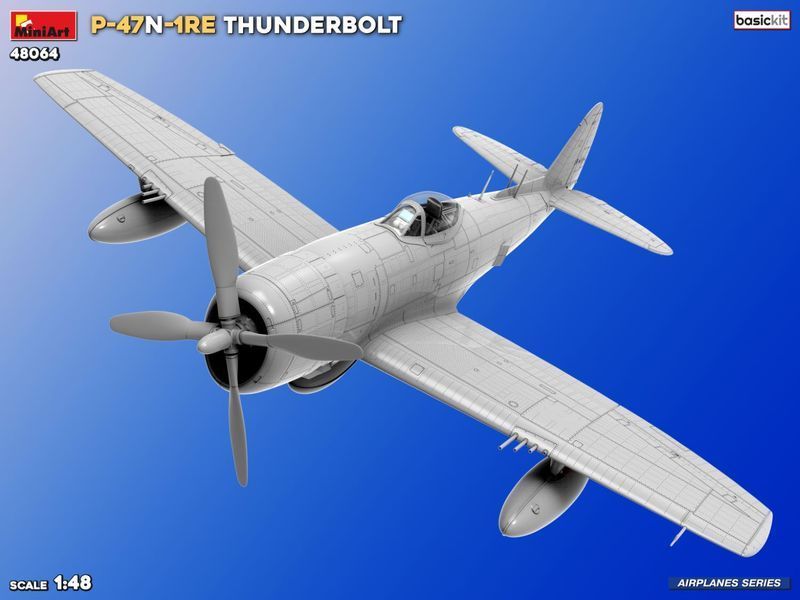 Американский истребитель 1/48 P-47N-1RE Thunderbolt Базовый комплект MiniArt 48064 , сборная модель Миниарт MA48064 фото