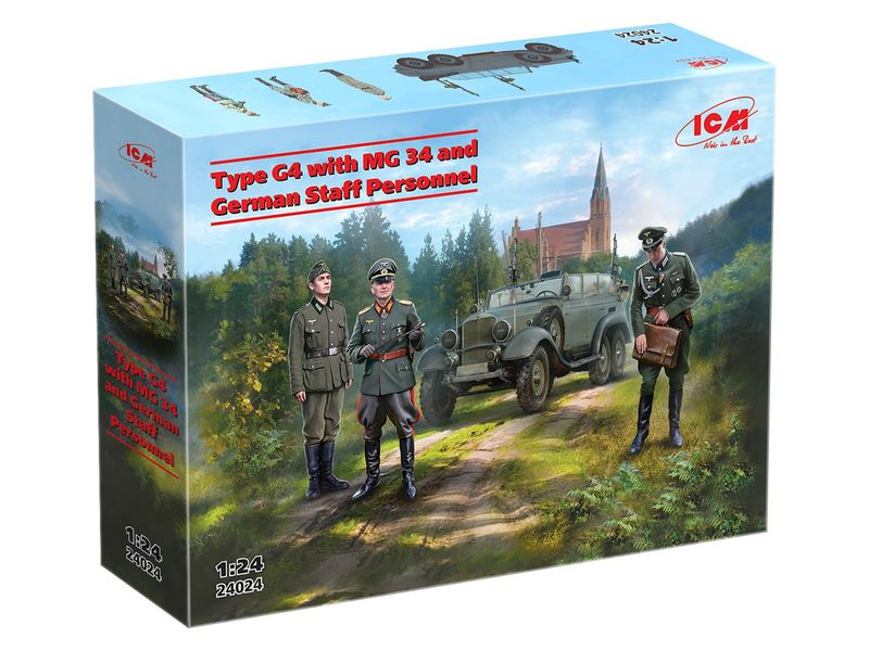 Збірна модель ICM 1/24 Type G4 з MG 34 та німецьким штабним персоналом (24024) ICM24024 фото