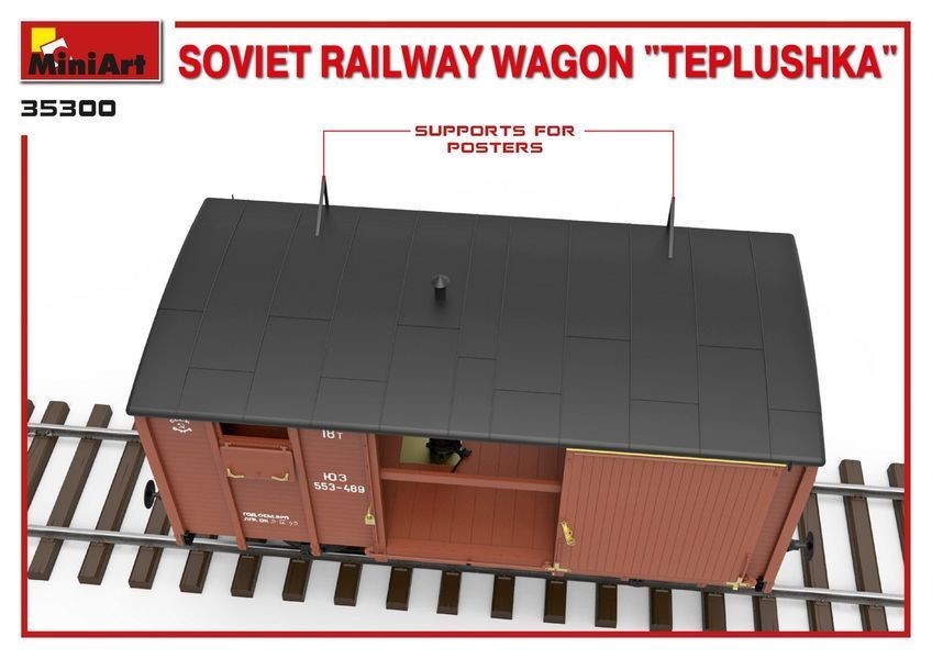 Советский крытый вагон 1/35 &laquo;Теплушка&raquo; MiniArt 35300 , сборная модель вагон Теплушка Миниарт MA35300 фото