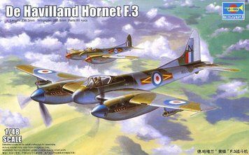 Британский истребитель 1/48 de Havilland Hornet F.3 Trumpeter 02894 , сборная модель Хорнет Трумпетер TR02894 фото