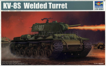 Совесткий тяжелый танк 1/35 КВ-8С литая башня Trumpeter 01568 , сборная модель танк Трумпетер TR01568 фото