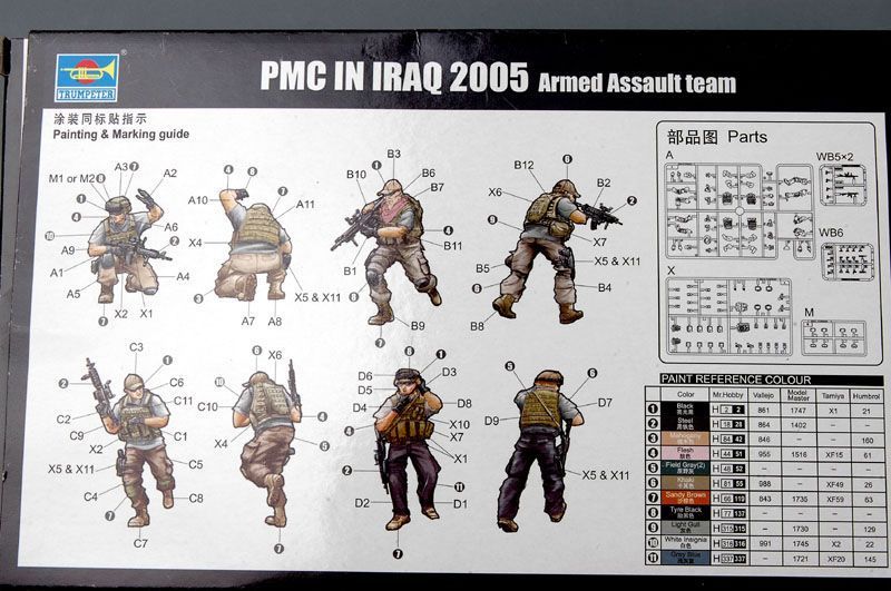 Солдаты ЧВК 1/35 PMC Armed Assault team (Iraq 2005) Trumpeter 00419 , сборная модель чвк Трумпетер TR00419 фото
