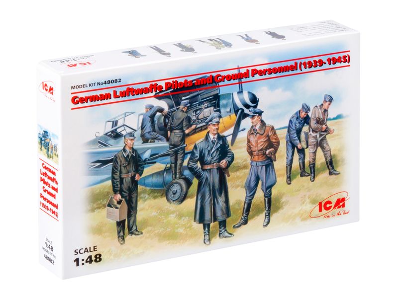 Сборная модель ICM 1/48 Пилоты и техники ВВС Германии 1939-1945г. 48082 ICM48082 фото