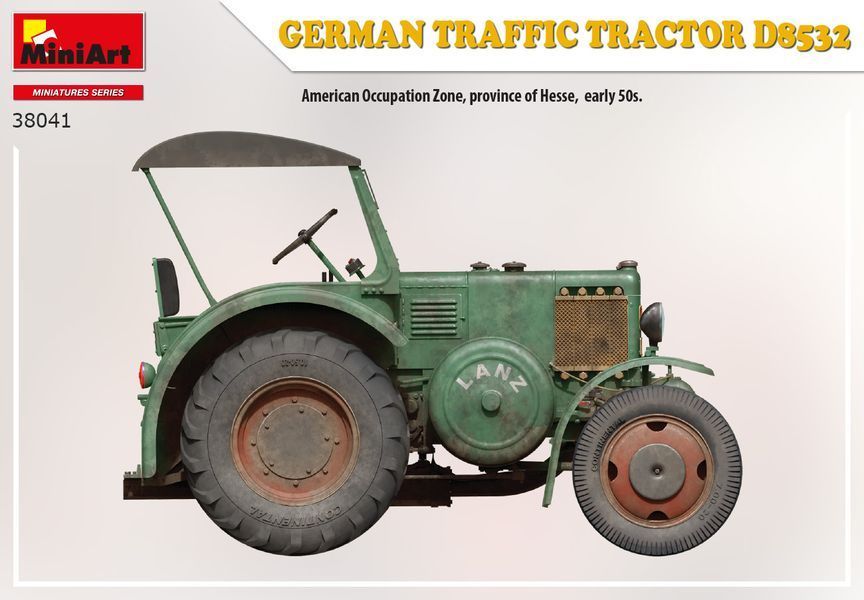 Німецький трактор 1/35 D8532 (German Traffic Tractor) MiniArt 38041 , збірна модель трактора Мініарт MA38041 фото