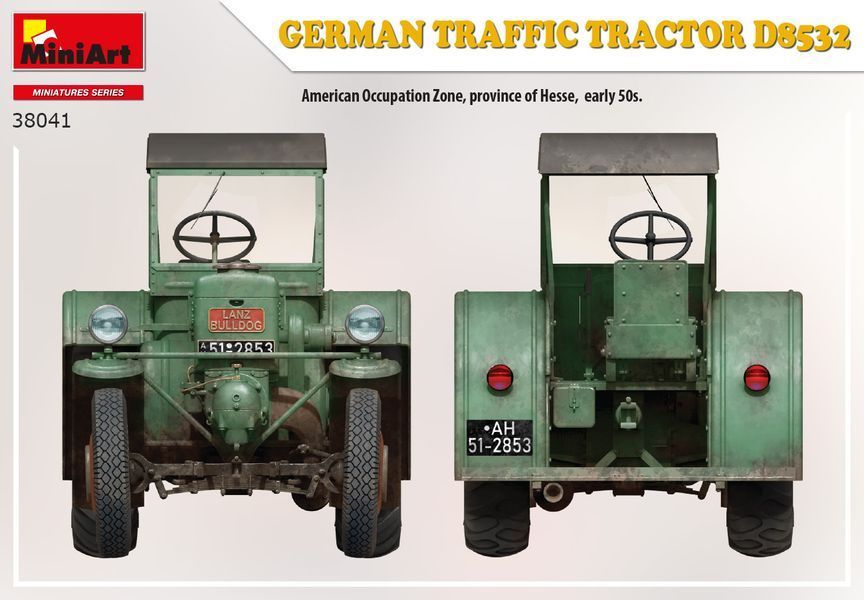 Німецький трактор 1/35 D8532 (German Traffic Tractor) MiniArt 38041 , збірна модель трактора Мініарт MA38041 фото