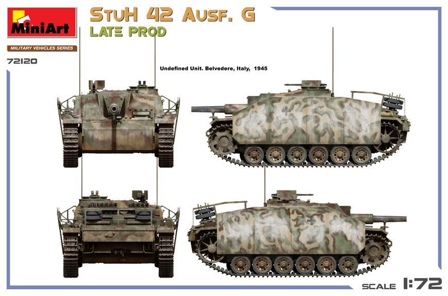 Німецький винищувач танків 1/72 StuH 42 Ausf. G Late MiniArt 72120 , збірна модель Штуг Мініарт MA72120 фото
