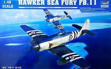 Британский палубный истребитель 1/48 Hawker Sea Fury FB.11 Trumpeter 02844 , сборная модель Трумпетер TR02844 фото