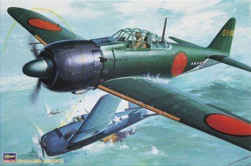 Збірна модель 1/32 японський палубний винищувач A6M5c Zero Fighter Type 52 (Zeke) (Old Kit) Hasegawa 08054 HS08054 фото