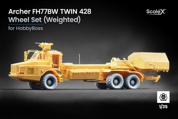 Набор деформированных колес 1/35 Twin 482 для Archer FH77BW (HobbyBoss) Scale X WM-35041W , набор деталировки WM-35041W фото