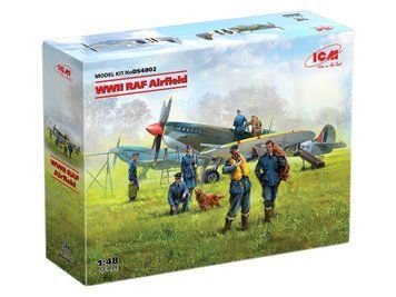 Сборная модель ICM 1/48 Аэродром RAF IIСВ Spitfire Mk.IX, Spitfire Mk.VII, Пилоты и техники RAF 7 фигур DS4802 ICMDS4802 фото