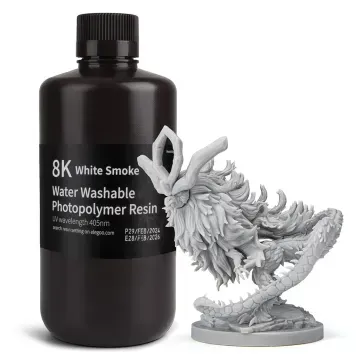 Фотополимерная смола ELEGOO Water Washable Resin 8k "White Smoke" (дымчасто-белая) 1кг 50.103.0140 фото