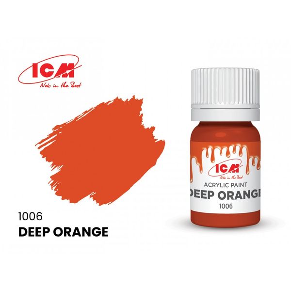 Акрилова фарба ICM Deep Orange (Помаранчевий) 1006 ICM1006 фото