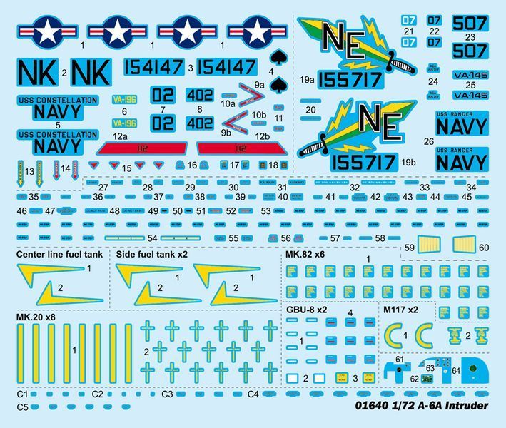 Американский палубный штурмовик 1/72 Grumman A-6A Intruder Trumpeter 01640 , сборная модель штурмовик Интрудер TR01640 фото
