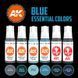 Набір акрилових фарб для аерографу Сині Основні Кольори 3Gen (Blue Essential Colors 3Gen Set) 6 шт. AK-Interactive AK11618 AK11618 фото 3