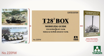 Американський надважкий танк 1/35 T28 + M28A1/A2 + Modelling Guide Takom 2209W , збірна модель танки Таком TK2209W фото