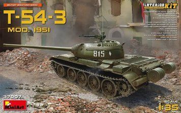 Советский средний танк 1/35 Т-54-3 1951 (T-54-3 Interior Kit) MiniArt 37007 , сборная модель танка Миниарт MA37007 фото
