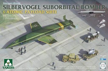 Сборная модель 1/72 немецкий бомбардировщик S&auml;nger-Bredt Silbervogel с комплектом ядерного вооружения и аэродромным тягачом Takom 5018 TK5018 фото