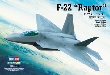 Збірна модель 1/72 американський багатоцільовий винищувач F-22A Raptor HobbyBoss HB80210 HB80210 фото