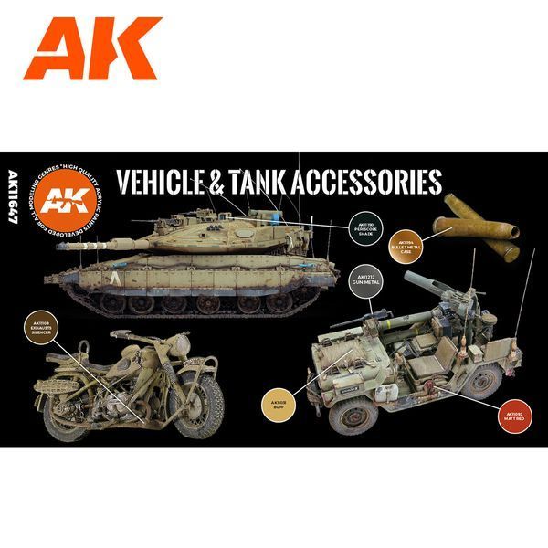 Набор акриловых Аксессуары Для Танков 3G (Tank Accesories 3G) 6 шт AK-Interactive AK11647 AK11647 фото