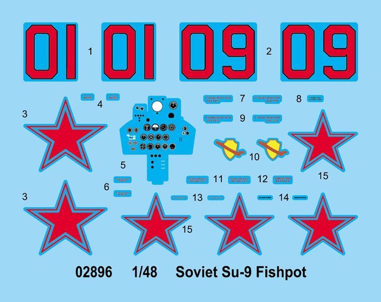 Советский истребитель-перехватчик 1/48 Су-9 Trumpeter 02896 , сборная модель истребитель Сухой Трумпетер TR02896 фото