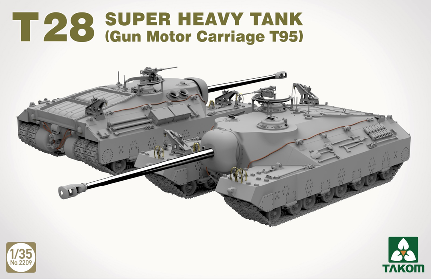 Американський надважкий танк 1/35 T28 + M28A1/A2 + Modelling Guide Takom 2209W , збірна модель танки Таком TK2209W фото
