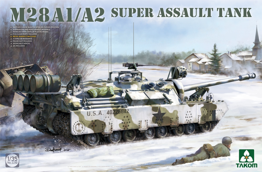 Американський надважкий танк 1/35 T28 + M28A1/A2 + Modelling Guide Takom 2209W , збірна модель танки Таком TK2209W фото