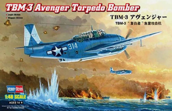 Американський бомбардувальник 1/48 Grumman TBM-3 Avenger HobbyBoss 80325 , збірна модель Авенджер Хобібос HB80325 фото