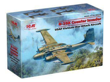 Сборная модель ICM 1/48 B-26K Counter Invader, Американский ударный самолет война во Вьетнаме 48279 ICM48279 фото