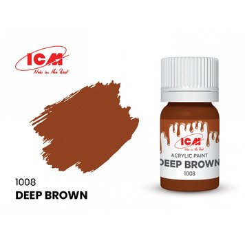 Акриловая краска ICM Deep Brown (Коричневая) 1008 ICM1008 фото