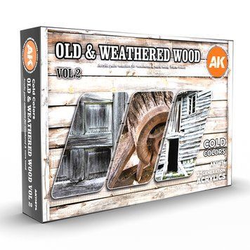 Набір акрилових фарб для аерографу Старе та вивітрене дерево Vol2 (Old & Weathered Wood Vol2) 6 шт. AK-Interactive AK11674 AK11674 фото