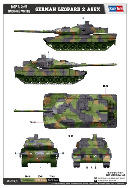 Збірна модель 1/35 Німецький танк Леопард 2 А6EX HobbyBoss 82403 HB82403 фото