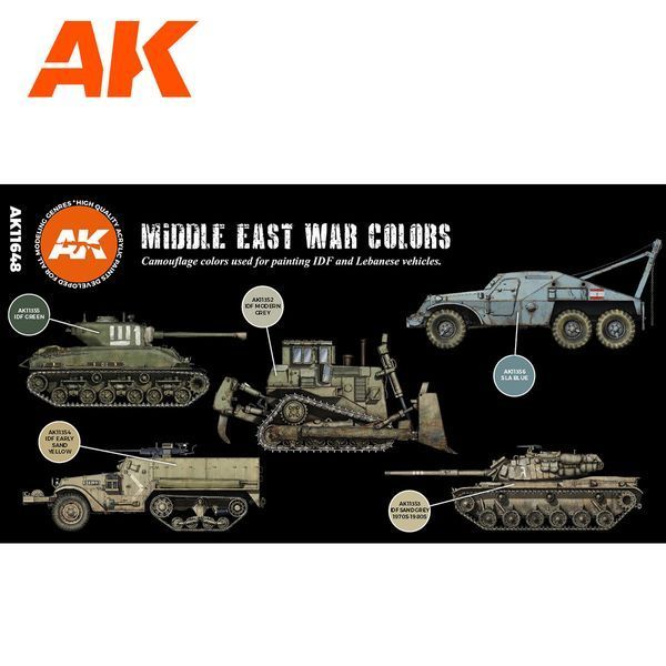 Набор акриловых Цвета Войны На Ближнем Востоке 3G (Middle East War Colors 3G) 6 шт AK-Interactive AK11648 AK11648 фото