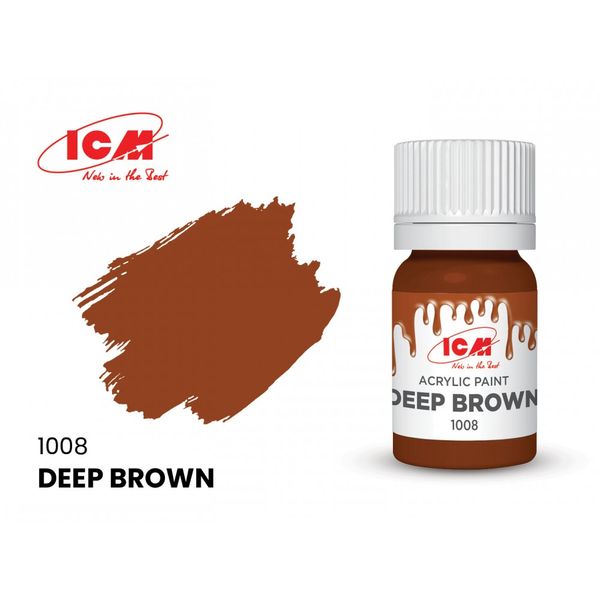 Акриловая краска ICM Deep Brown (Коричневая) 1008 ICM1008 фото