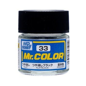 Акрилова фарба Mr.Color Матовий чорний (Flat Black) Mr.Hobby C033 C033 фото