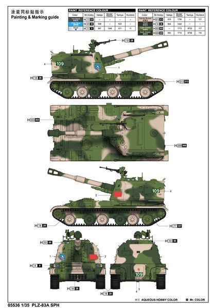 Китайская самоходная гаубица 1/35 PLZ-83A SPH (Type 83) Trumpeter 05536 , сборная модель сау Type 83 Трумпетер TR05536 фото