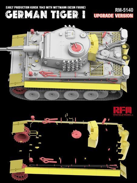 Немецкий тяжелый танк 1/35 Tiger I Ausf. E Early Wittmann, Kursk 1943 (Upgraded Version) Rye Field Model 5140 RM-5140 фото