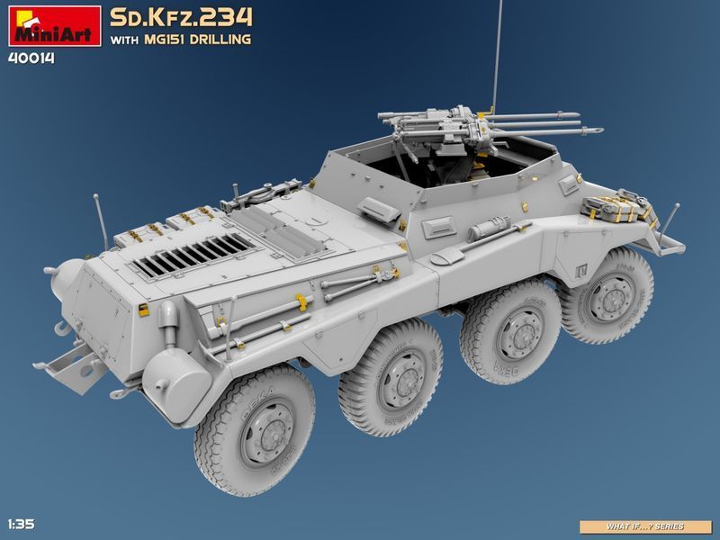 Німецький бронеавтомобіль 1/35 Sd.Kfz.234 з установкою MG151 Drilling MiniArt 40014 , збірна модель Мініарт MA40014 фото