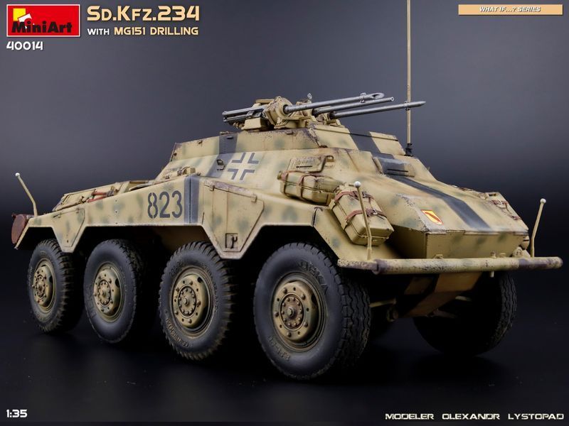Німецький бронеавтомобіль 1/35 Sd.Kfz.234 з установкою MG151 Drilling MiniArt 40014 , збірна модель Мініарт MA40014 фото